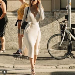 H&M Ribbed Sweater Wrap Dress